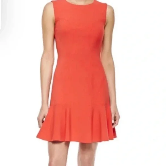 Diane von Furstenberg Jaelyn Hot Coral Mini Dress Size 8 GUC - Picture 2 of 10